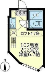 ユナイト新町カミーユの物件間取画像